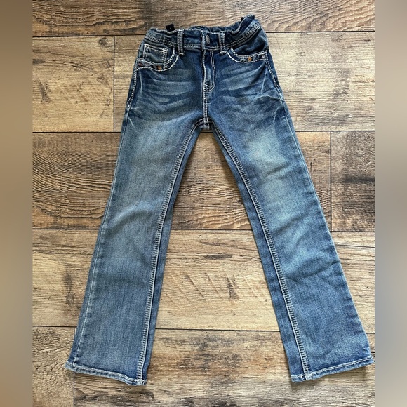 Grace Denim Girls Boot Cut Jeans with Embroidery - Picture 2 of 3